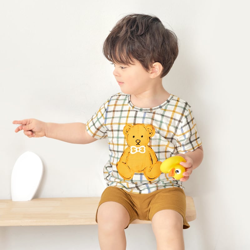 Bộ đồ ngắn cotton mịn bé trai và bé gái U3110