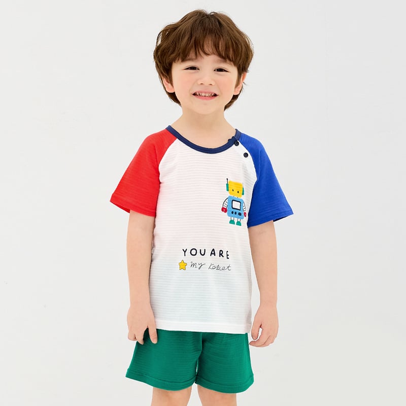 Bộ đồ ngắn cotton giấy bé trai U3204