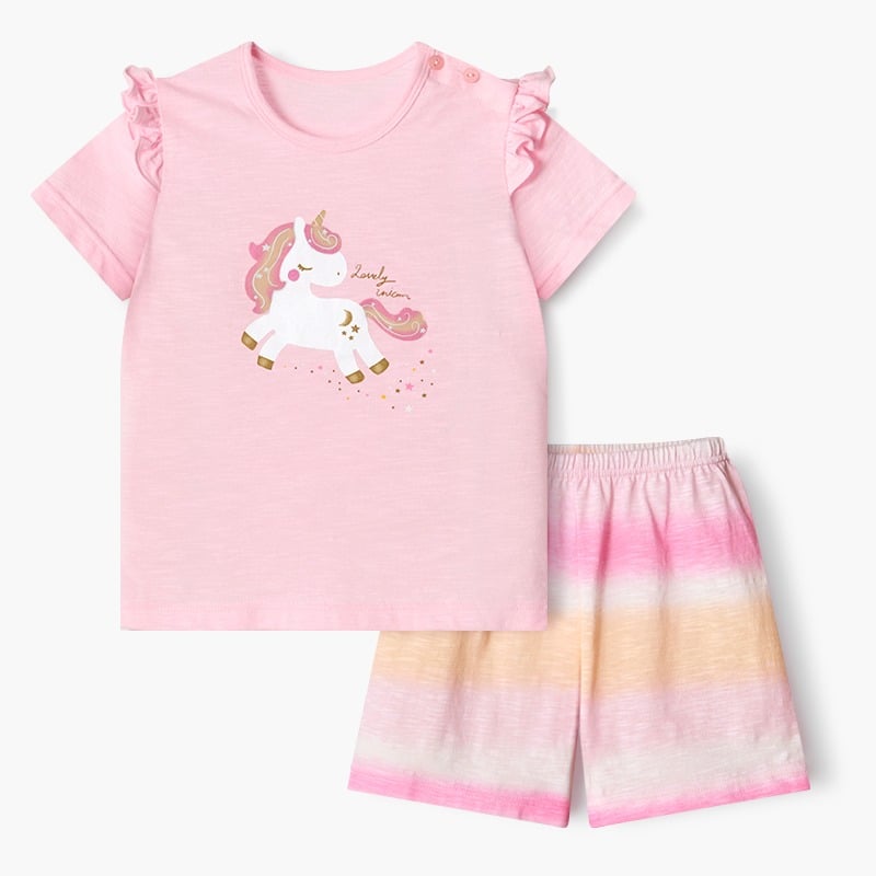Bộ đồ ngắn cotton mịn bé gái U3199