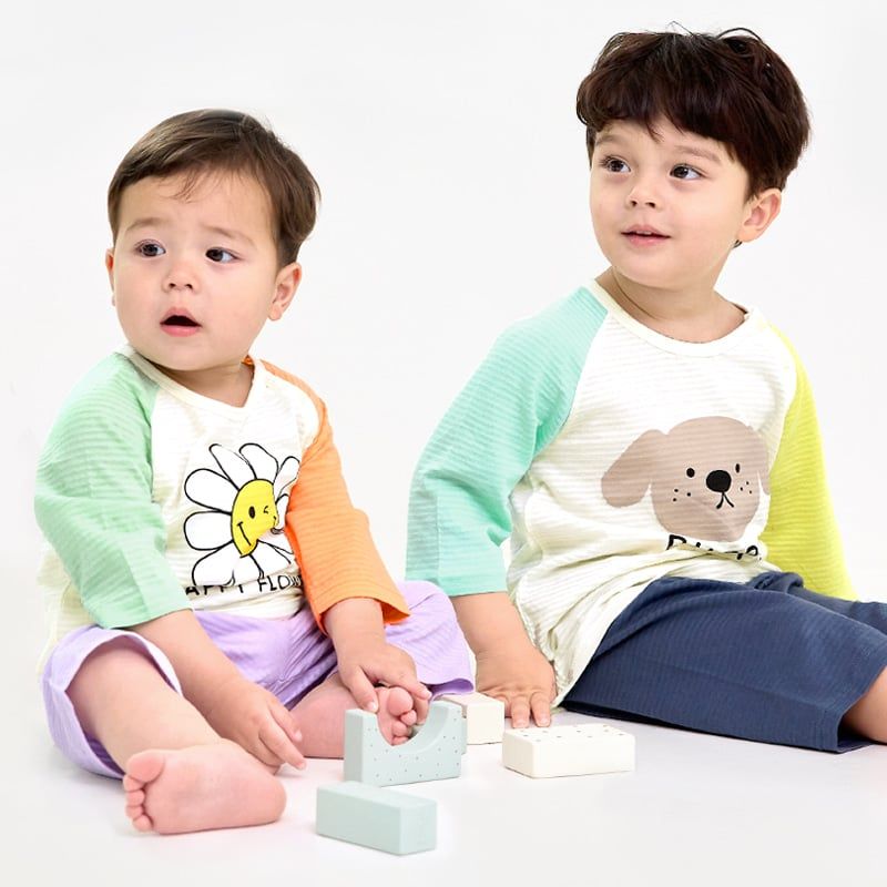 Bộ đồ lửng cotton giấy bé trai và bé gái U2117