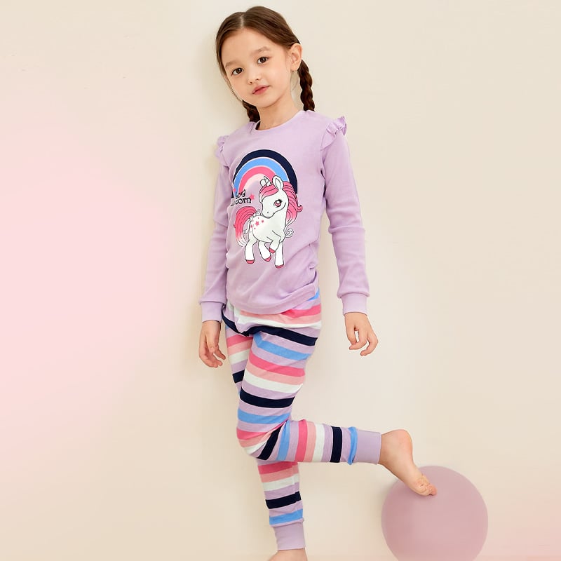 Bộ đồ dài dáng ôm cotton mịn bé gái U1149