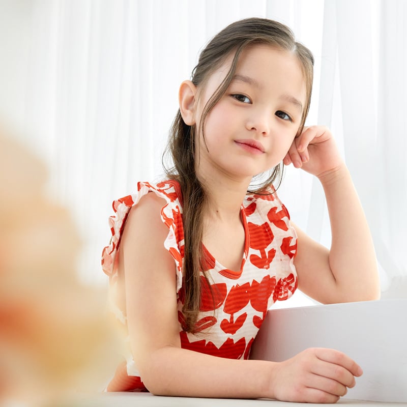 Bộ đồ ba lỗ cotton giấy bé gái U4084