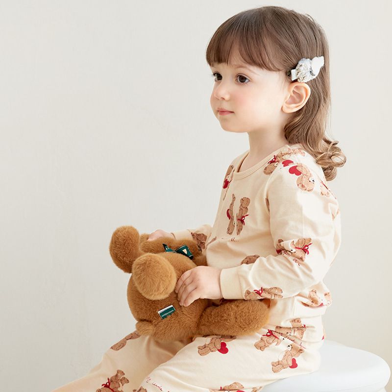 Bộ đồ dài dáng rộng cotton mịn bé gái và bé trai U1191