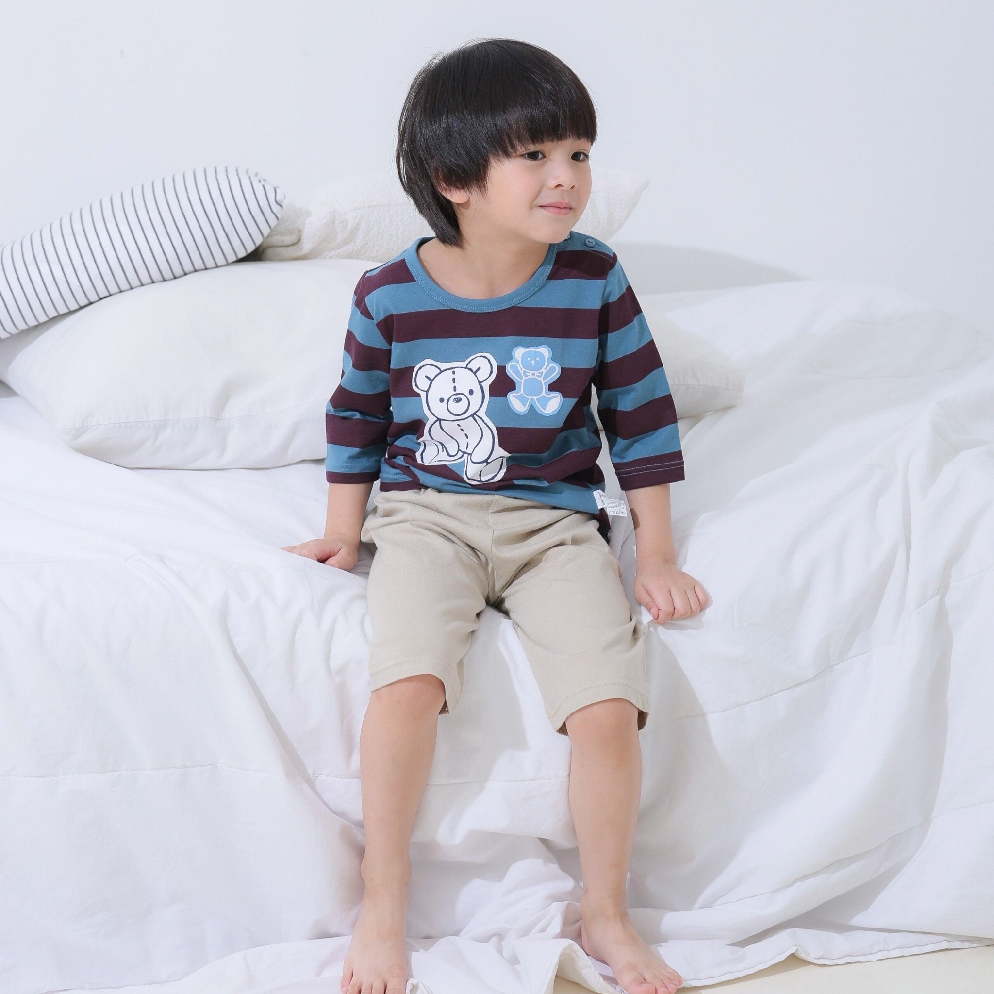 Bộ đồ lửng cotton mịn bé trai và bé gái U2111