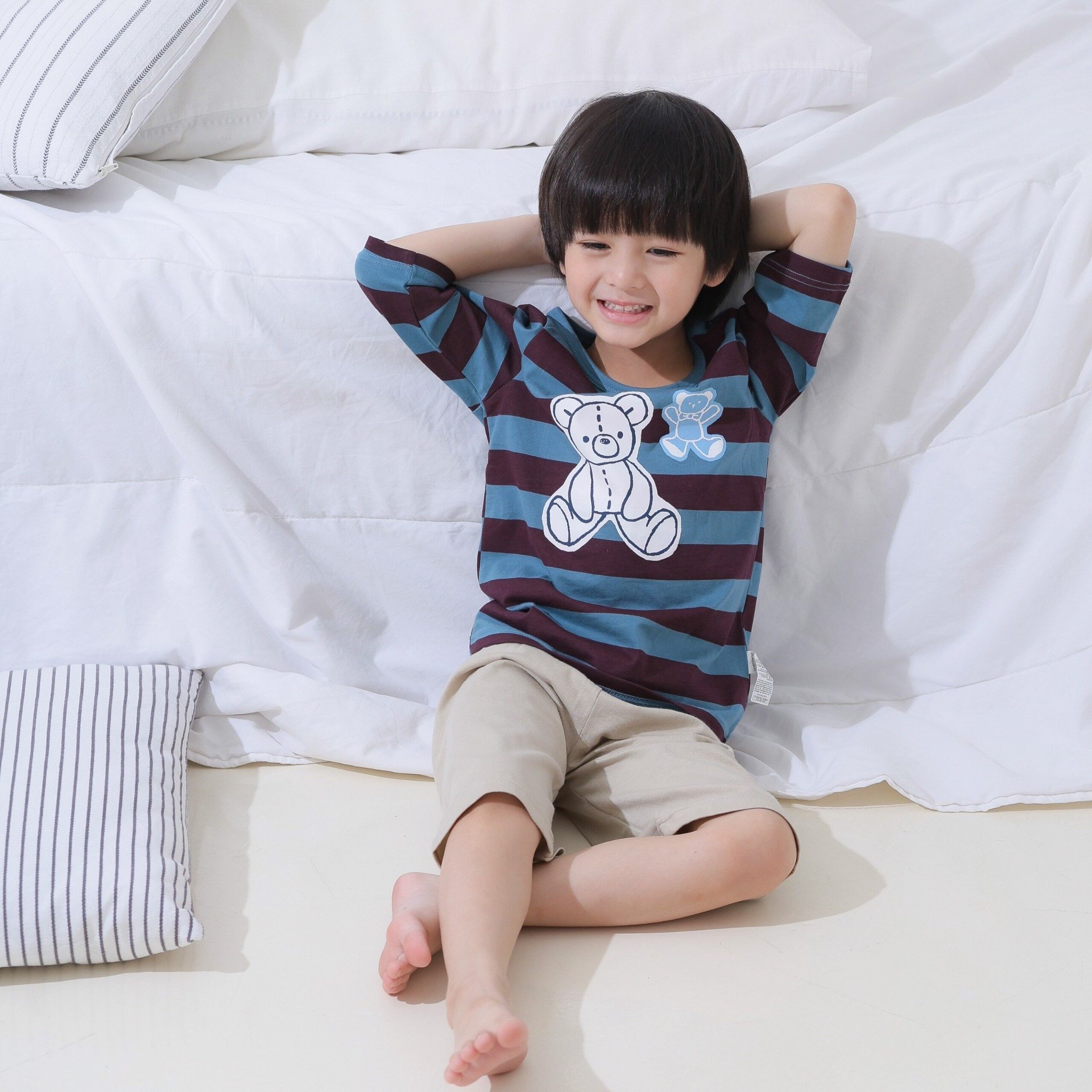 Bộ đồ lửng cotton mịn bé trai và bé gái U2111