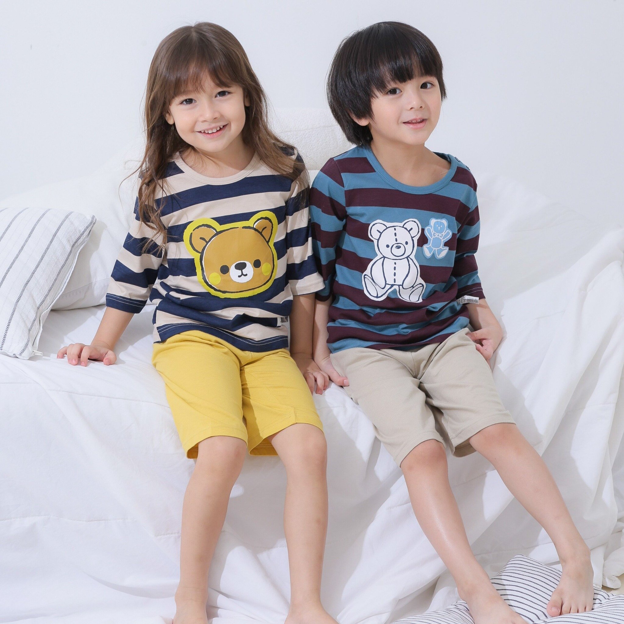 Bộ đồ lửng cotton mịn bé trai và bé gái U2111