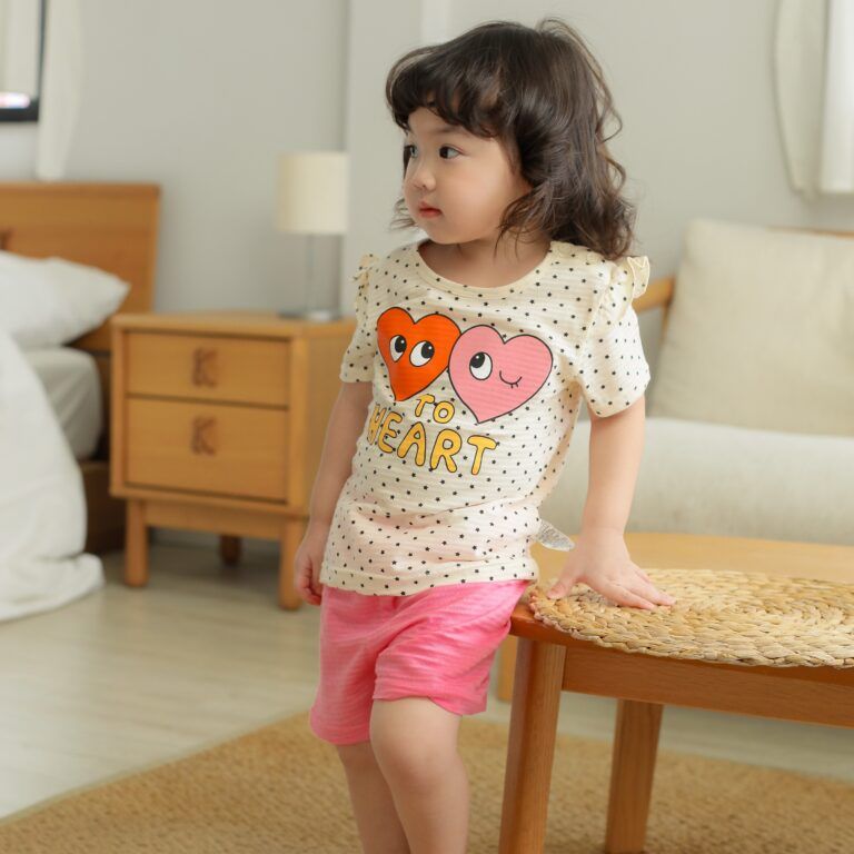 Bộ đồ ngắn cotton giấy bé gái U3114