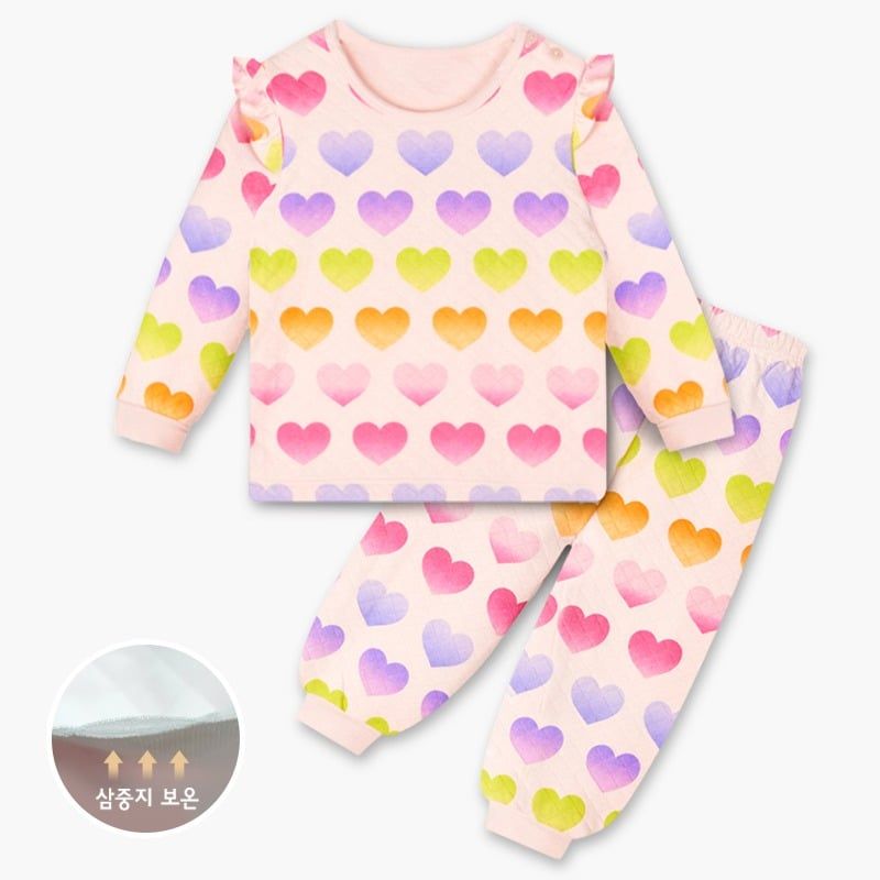 Bộ đồ dài chần bông 3 lớp cho bé gái U1171