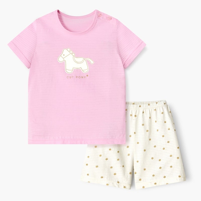 Bộ đồ ngắn cotton giấy bé gái U3206