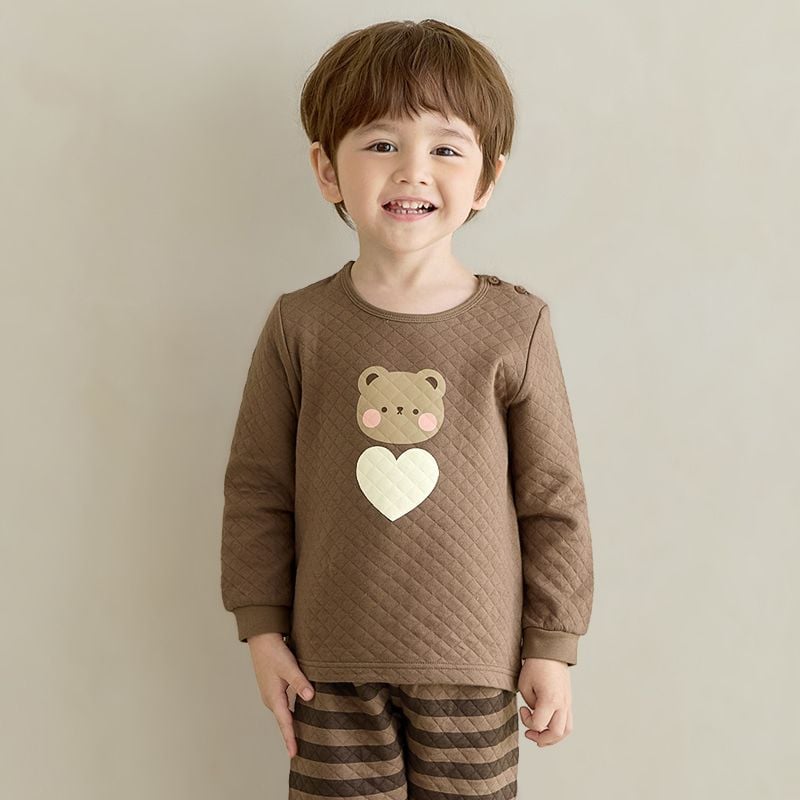Bộ đồ dài chần bông 3 lớp cho bé trai và bé gái U1233