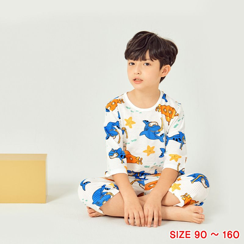 Bộ đồ lửng cotton giấy bé trai U2038