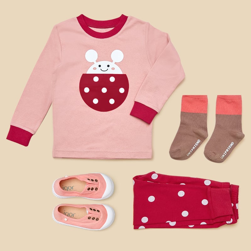 Bộ đồ dài dáng ôm cotton mịn bé gái U1155