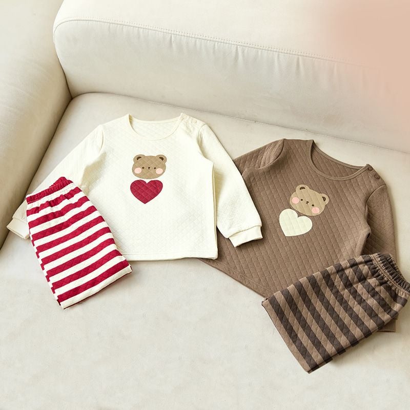 Bộ đồ dài chần bông 3 lớp cho bé trai và bé gái U1233