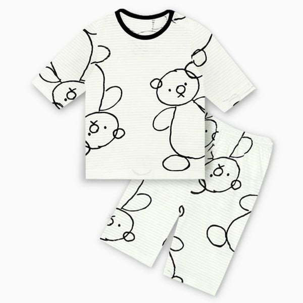 Bộ đồ lửng cotton giấy bé trai và bé gái U2078