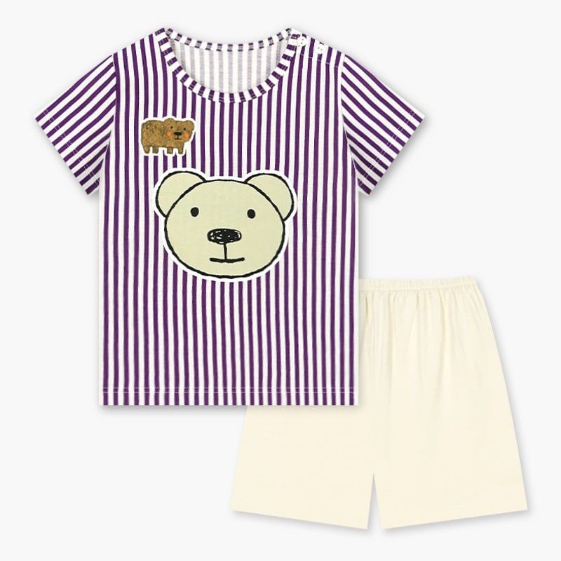 Bộ đồ ngắn cotton mịn bé trai và bé gái U3163