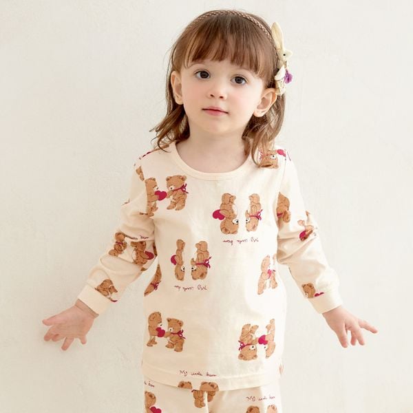 Bộ đồ dài dáng rộng cotton mịn bé gái và bé trai U1191