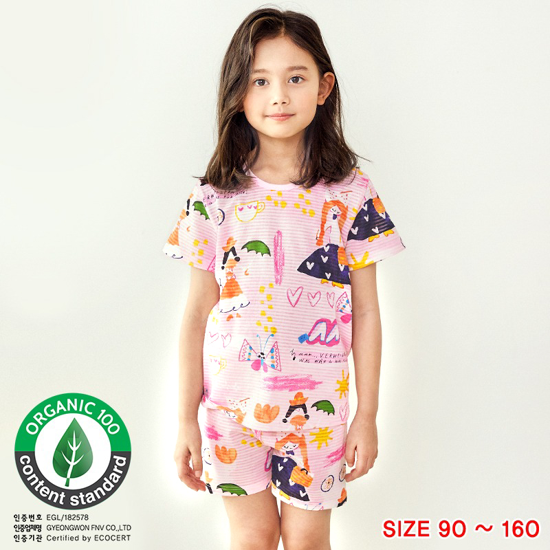 Bộ đồ ngắn cotton giấy bé gái U3015