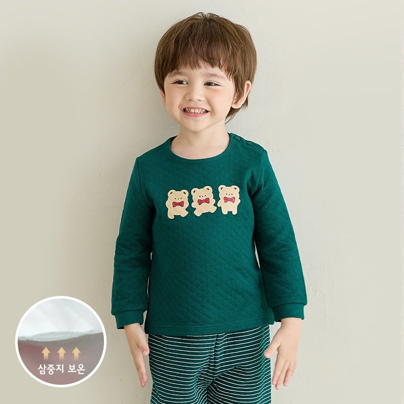 Bộ đồ dài trần bông 3 lớp cho bé trai và bé gái U1230