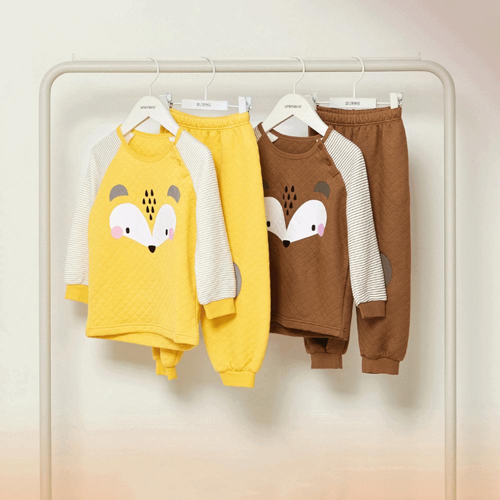 [Lẻ size] Bộ đồ dài chần bông 3 lớp cho bé trai và bé gái U8004