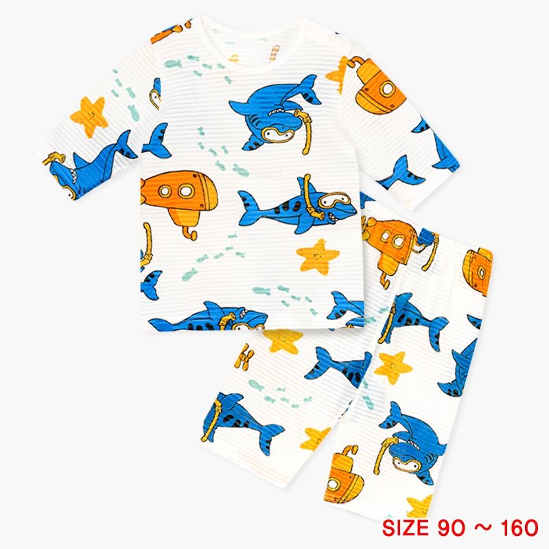 Bộ đồ lửng cotton giấy bé trai U2038