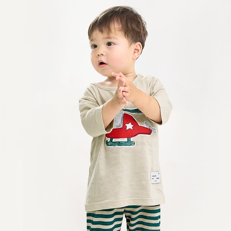 Bộ đồ lửng cotton mịn bé trai U2108