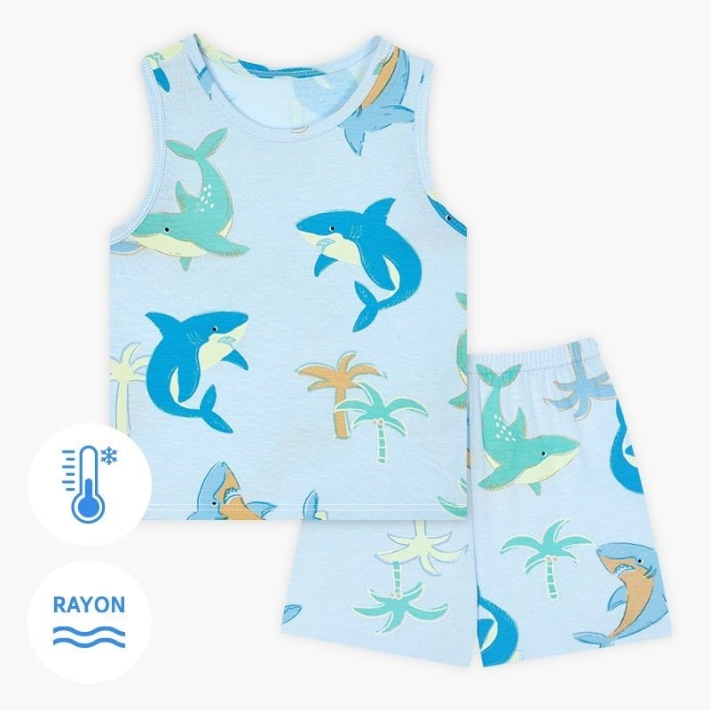 Bộ đồ ba lỗ Cool Feel mịn mỏng mát bé trai và bé gái U4086