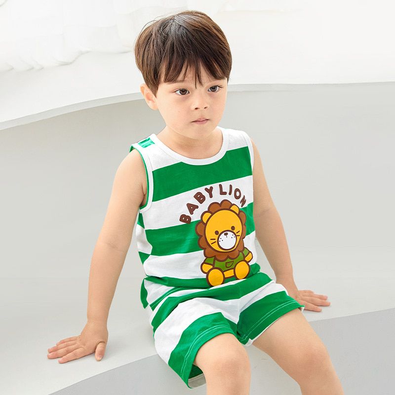 Bộ đồ ba lỗ cotton mịn bé trai U4071