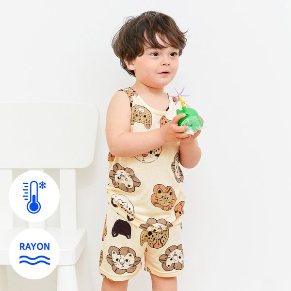 Bộ đồ ba lỗ Cool Feel mịn mỏng mát bé trai U4063