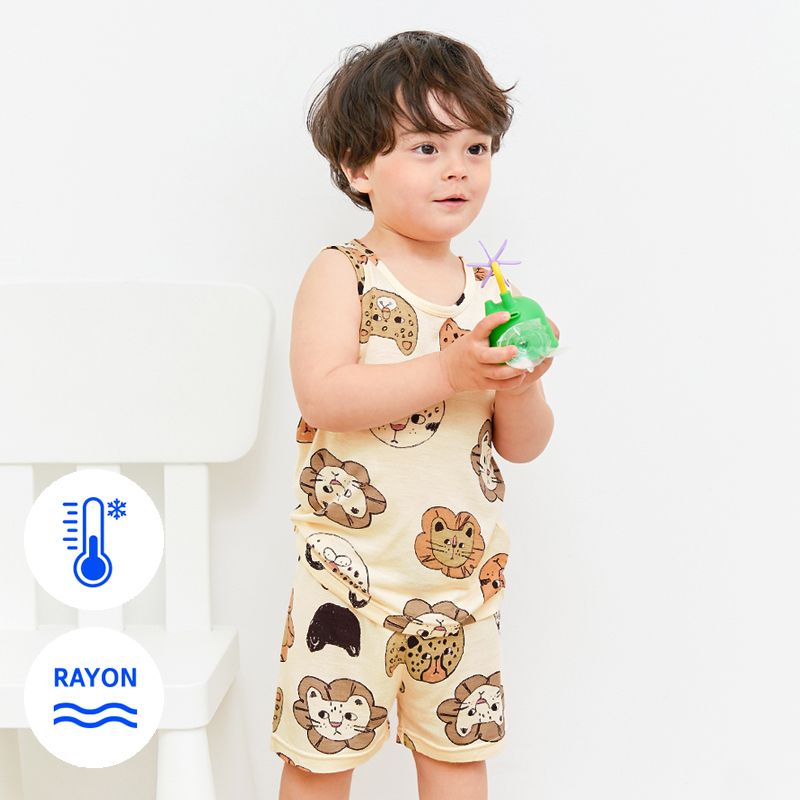 Bộ đồ ba lỗ Cool Feel mịn mỏng mát bé trai U4063