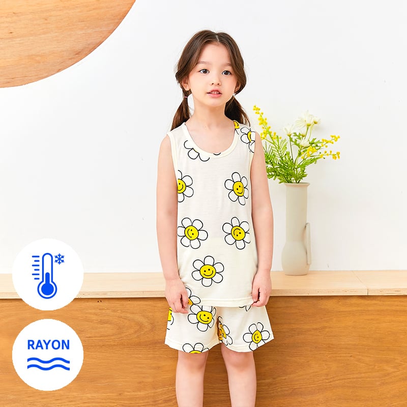 Bộ đồ ba lỗ Cool Feel mịn mỏng mát bé gái U4061
