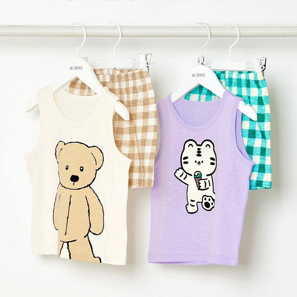 Bộ đồ ba lỗ cotton mịn bé trai và bé gái U4053