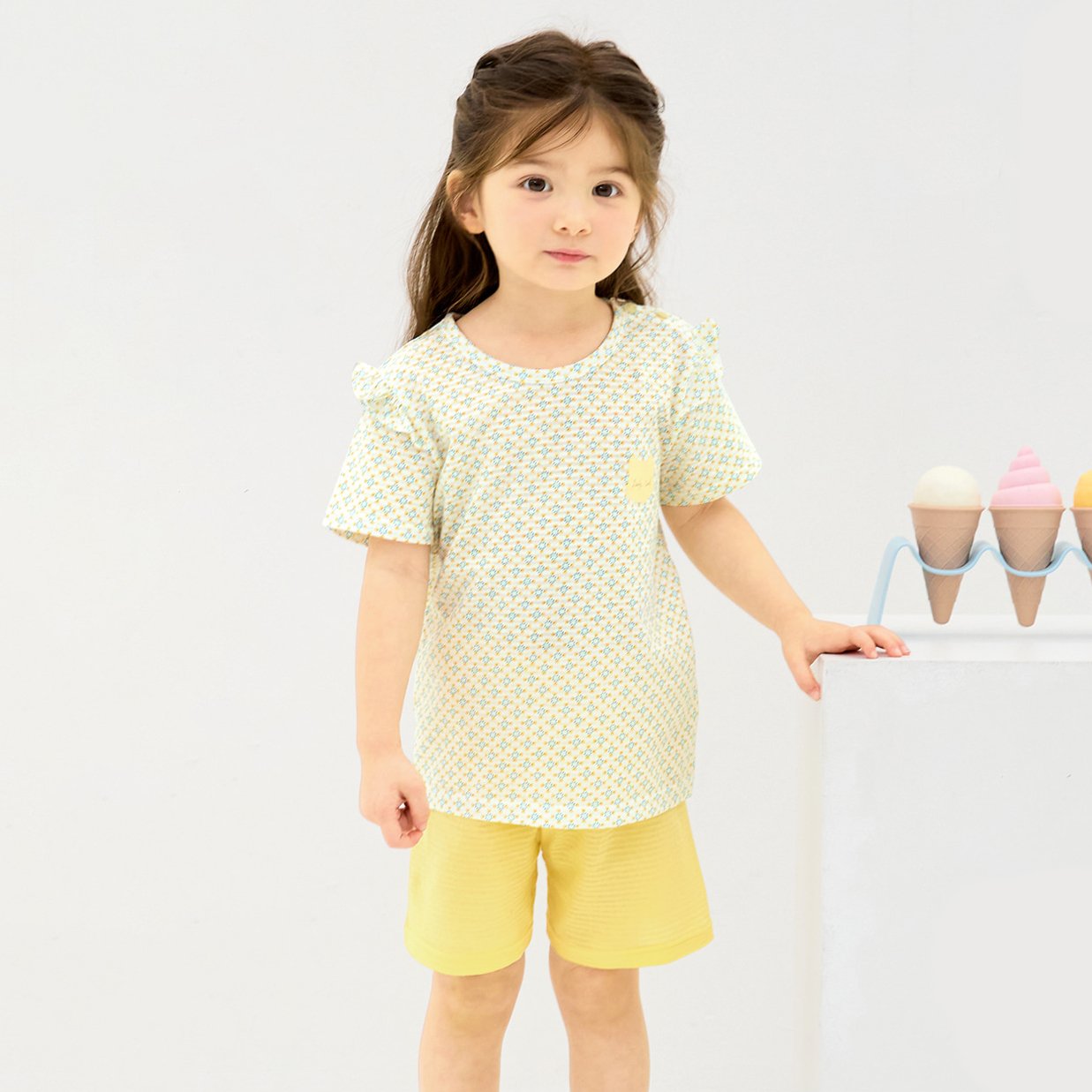 Bộ đồ ngắn cotton giấy bé gái U3205