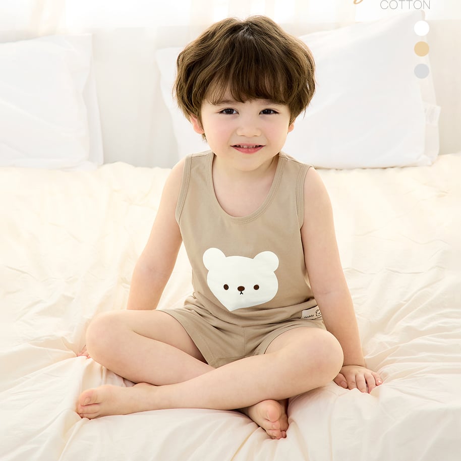 Bộ đồ ba lỗ cotton mịn bé trai U4103