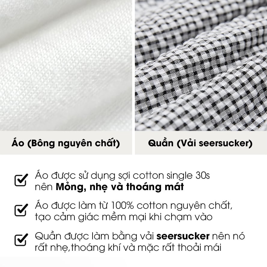Bộ đồ ngắn cotton mịn bé gái U3217