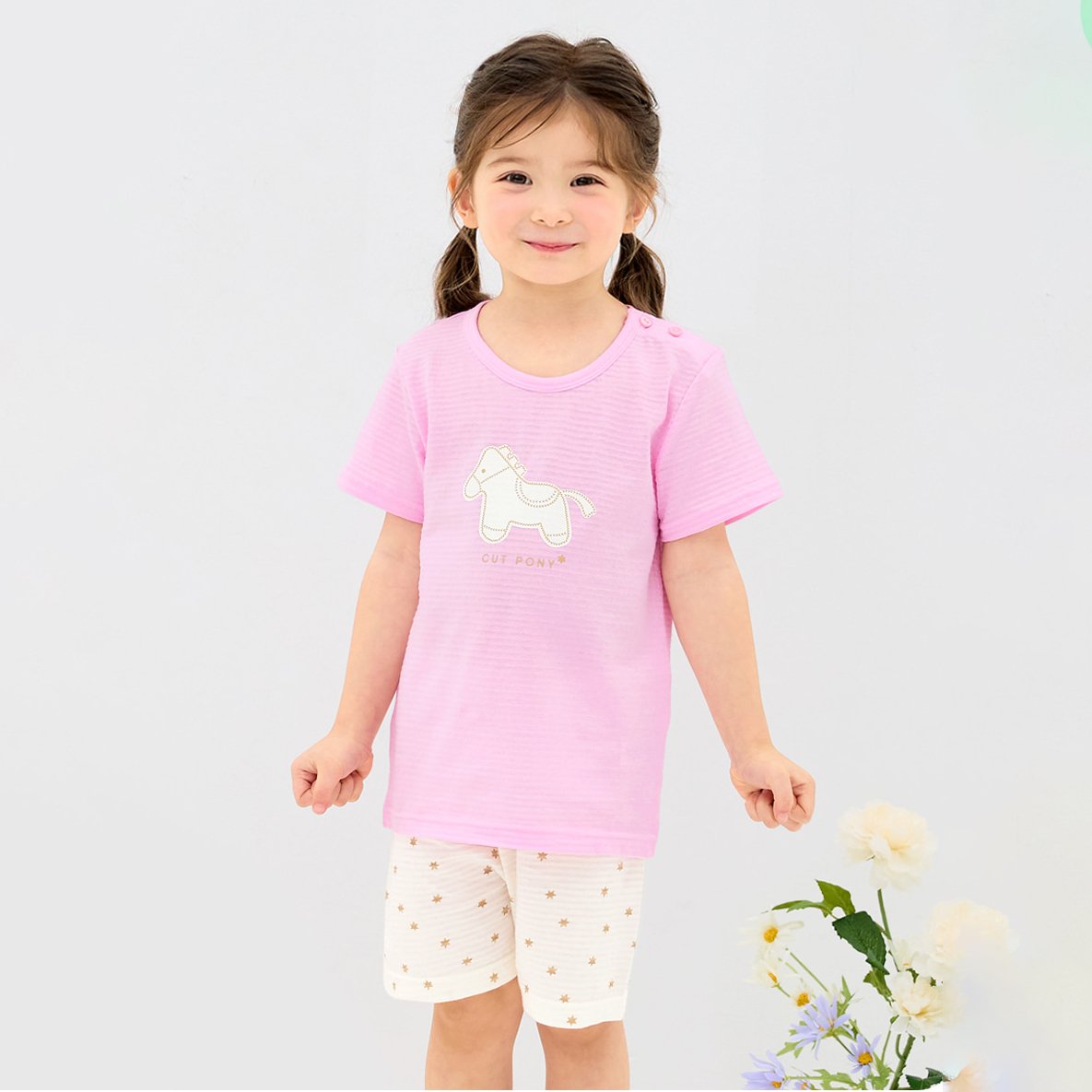 Bộ đồ ngắn cotton giấy bé gái U3206