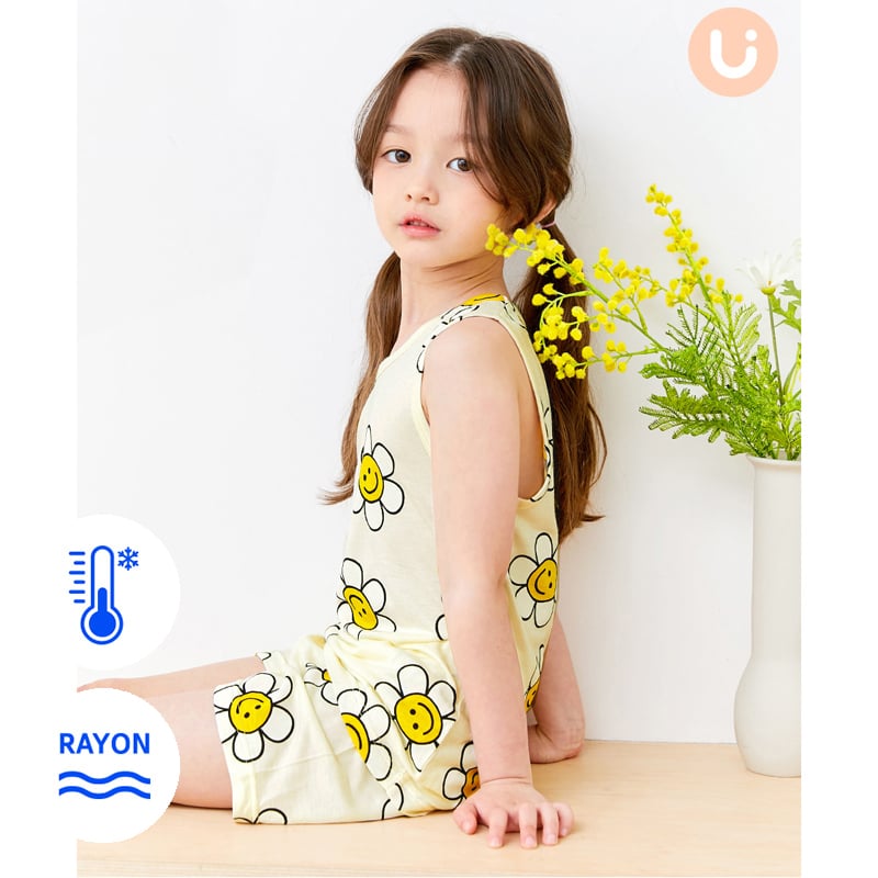 Bộ đồ ba lỗ Cool Feel mịn mỏng mát bé gái U4061