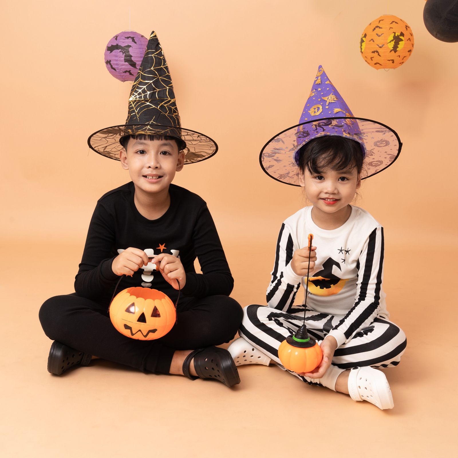 Bộ đồ dài Halloween dáng ôm cotton mịn bé trai và bé gái U1156