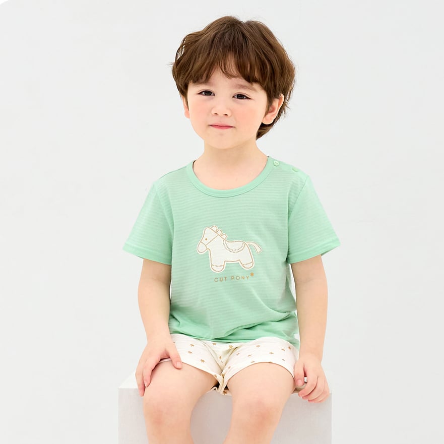 Bộ đồ ngắn cotton giấy bé trai và bé gái U3207