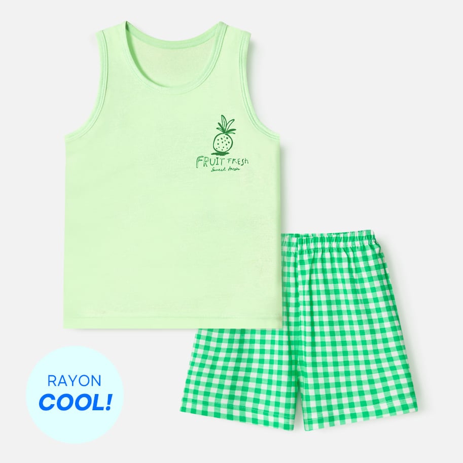Bộ đồ ba lỗ Cool Feel mịn mỏng mát bé trai và bé gái U4106
