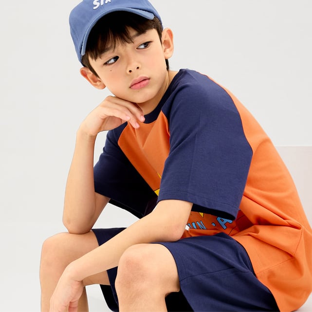 Bộ đồ ngắn cotton mịn bé trai U3190