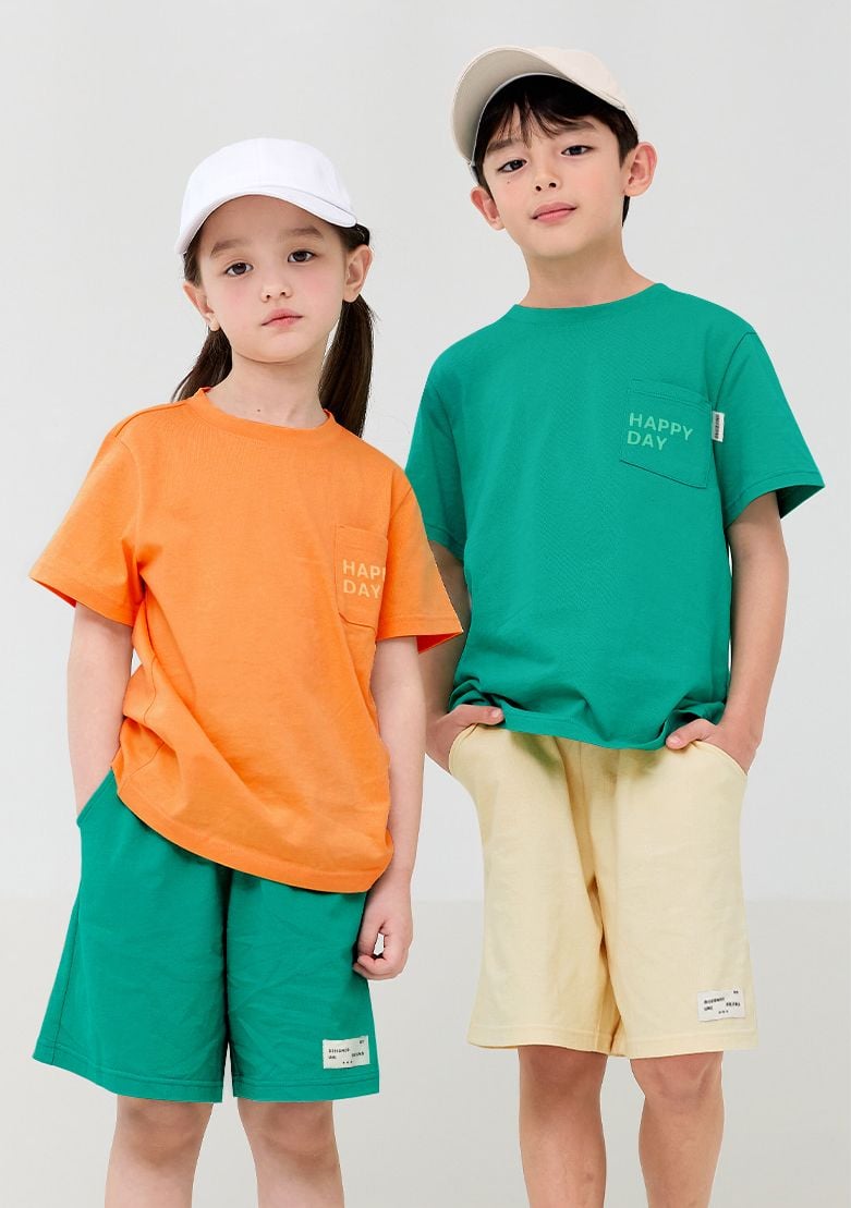 Bộ đồ ngắn cotton mịn bé trai và bé gái U3138
