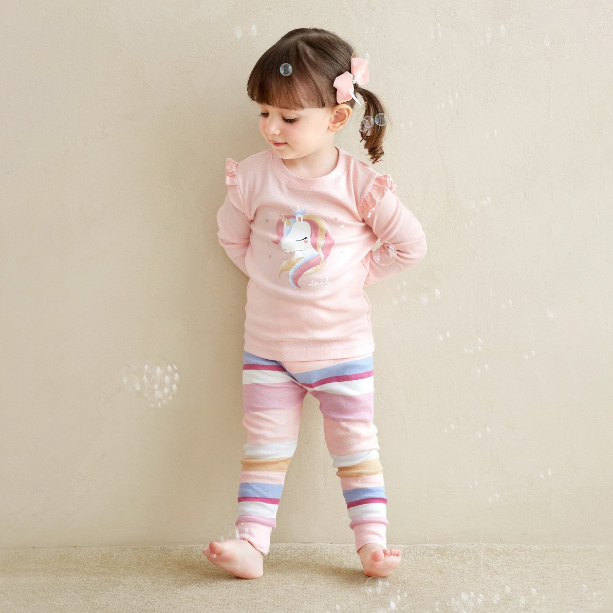 Bộ đồ dài dáng ôm cotton mịn bé gái U1205