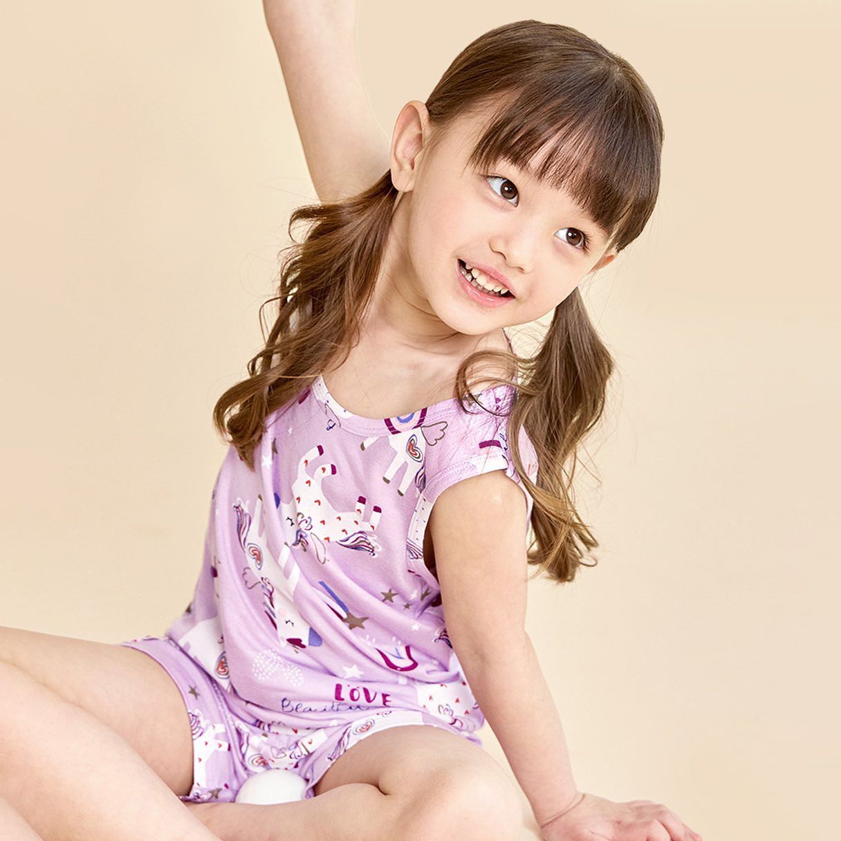 Bộ đồ ba lỗ vải sợi tre cao cấp bé gái U4042