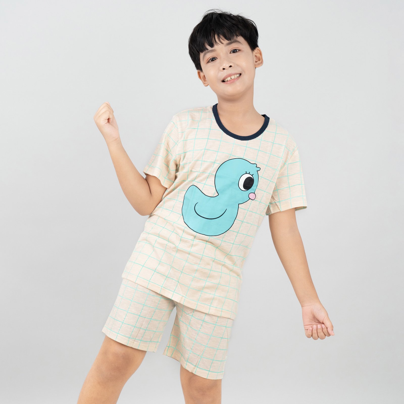 Bộ đồ ngắn cotton mịn bé trai và bé gái U3058