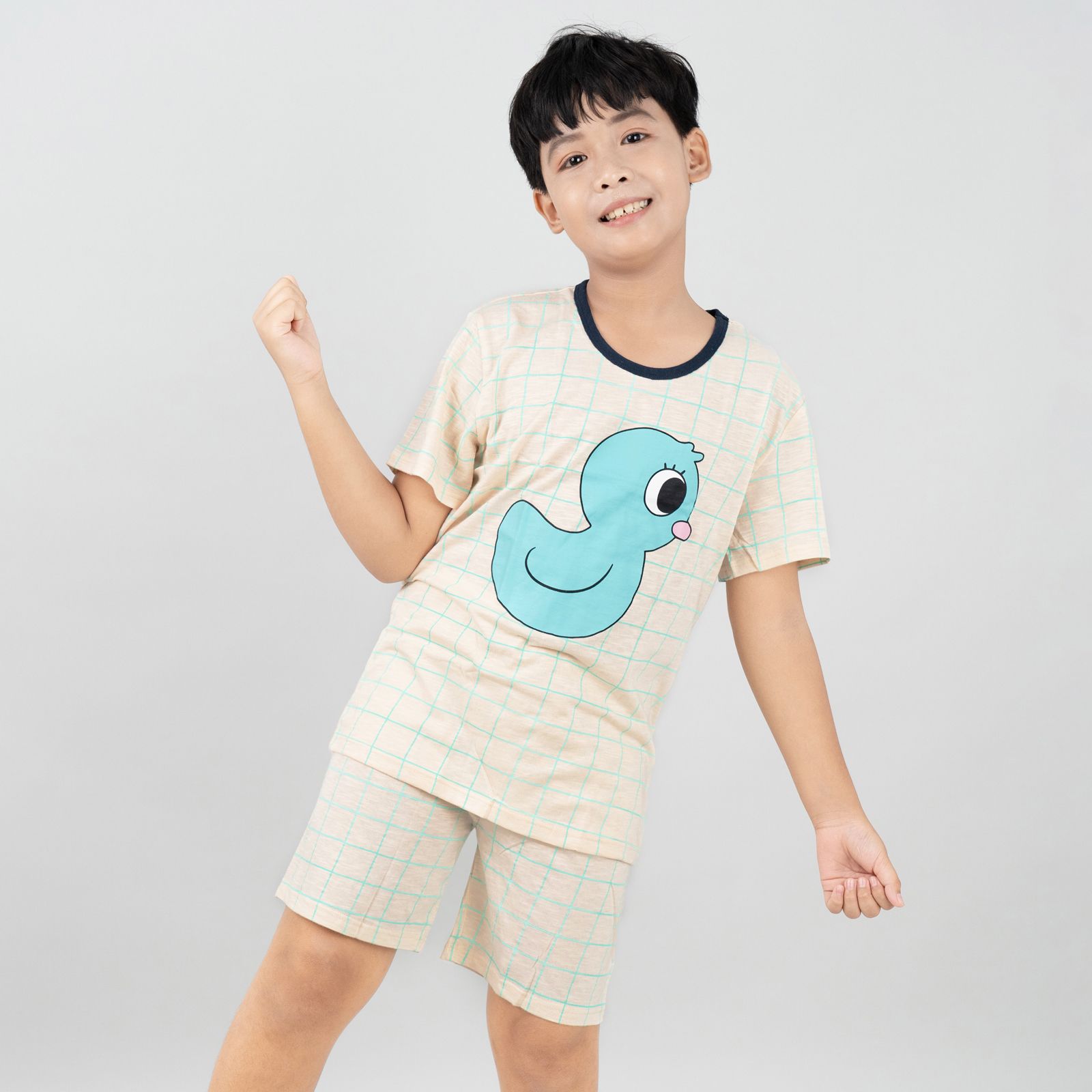 Bộ đồ ngắn cotton mịn bé trai và bé gái U3058