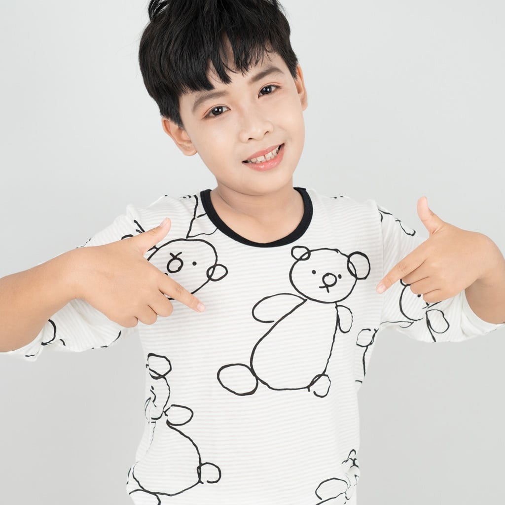 Bộ đồ lửng cotton giấy bé trai và bé gái U2078