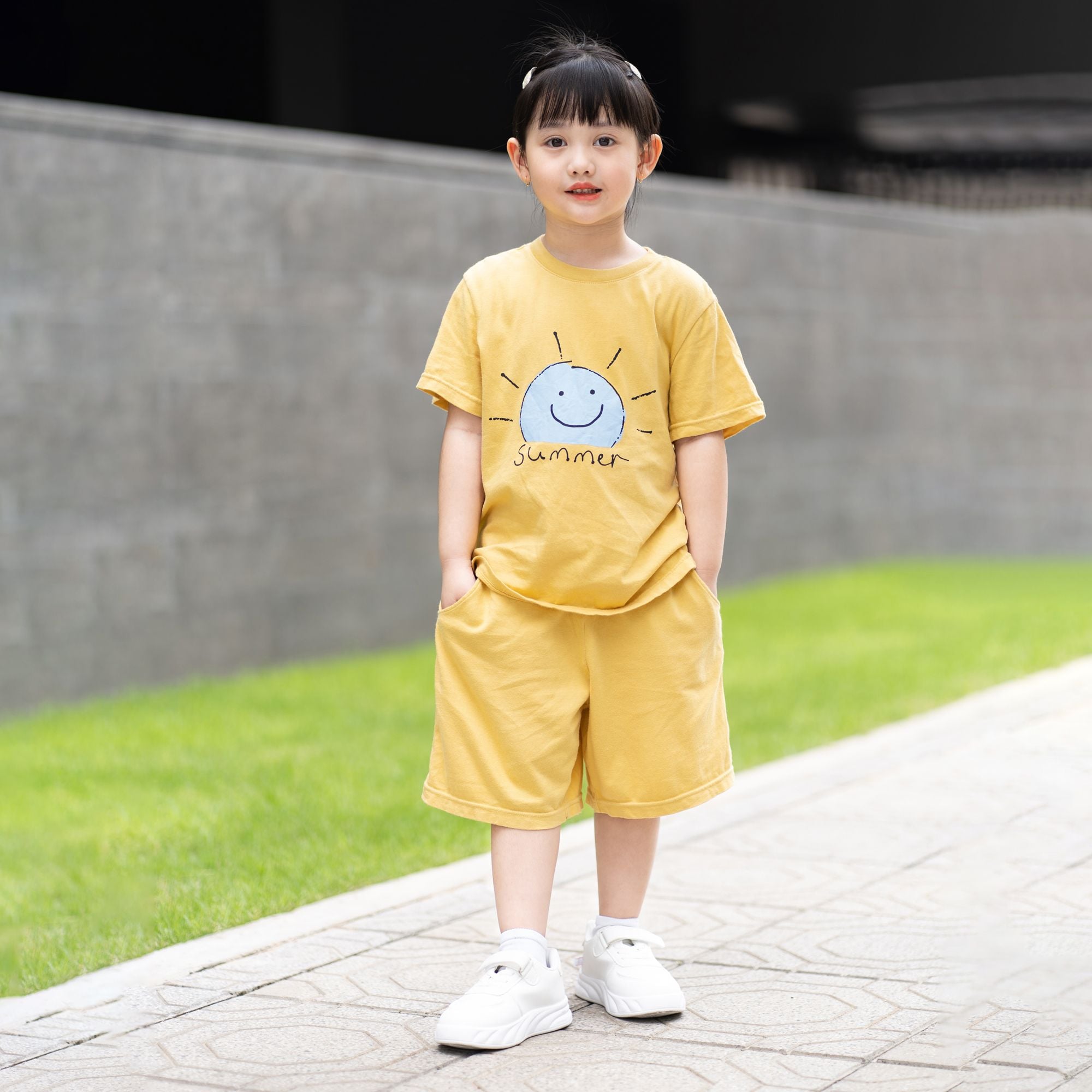 Bộ đồ ngắn cotton mịn bé trai và bé gái U3133