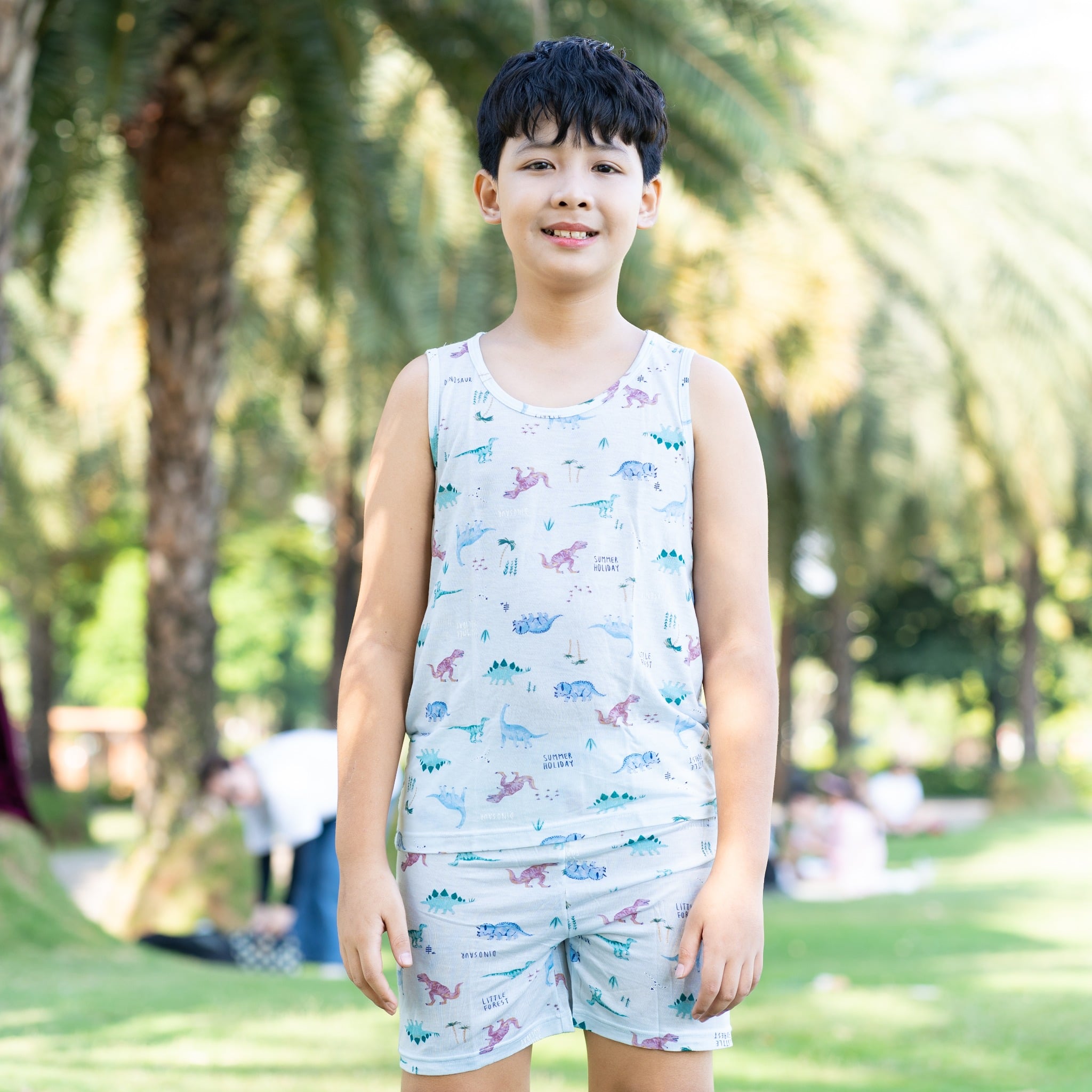 Bộ đồ ba lỗ vải sinh học Tencel cao cấp bé trai U4038