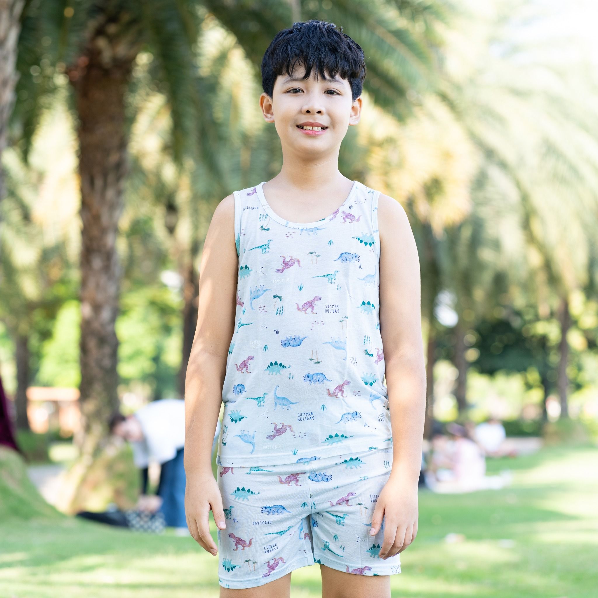 Bộ đồ ba lỗ vải sinh học Tencel cao cấp bé trai U4038