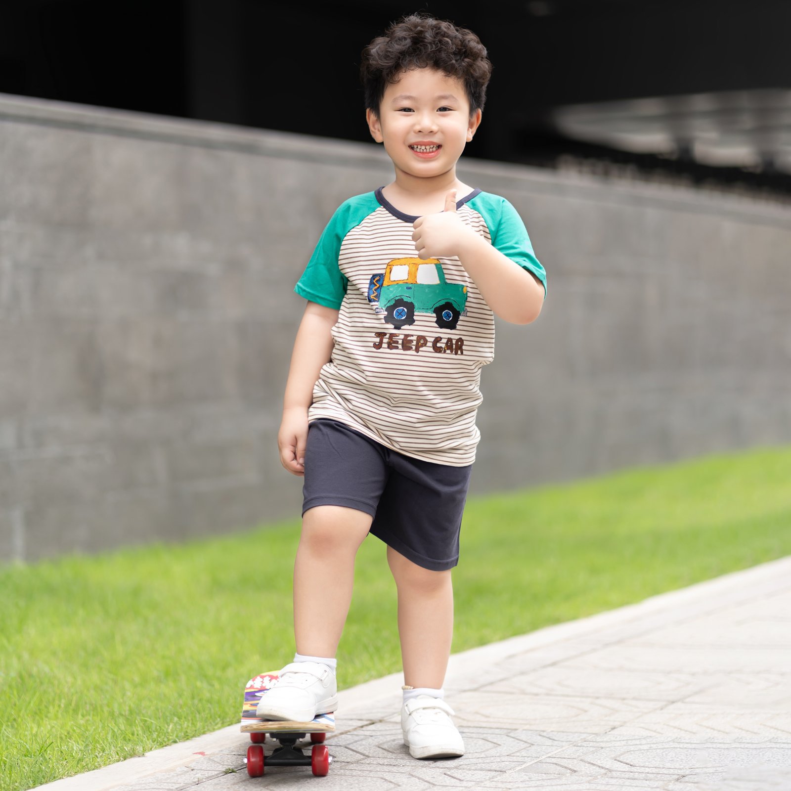 Bộ đồ ngắn cotton mịn bé trai U3106